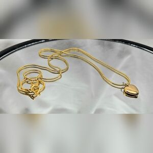 Handmade Gold Stainless Steel Gold Heart Pendant Necklace